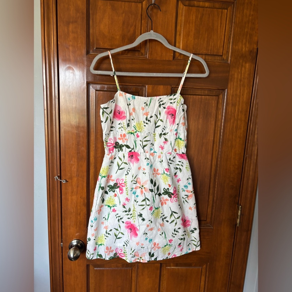 Franscesca's Boutique x Mi Ami Floral Linen Mini Dress Size Medium